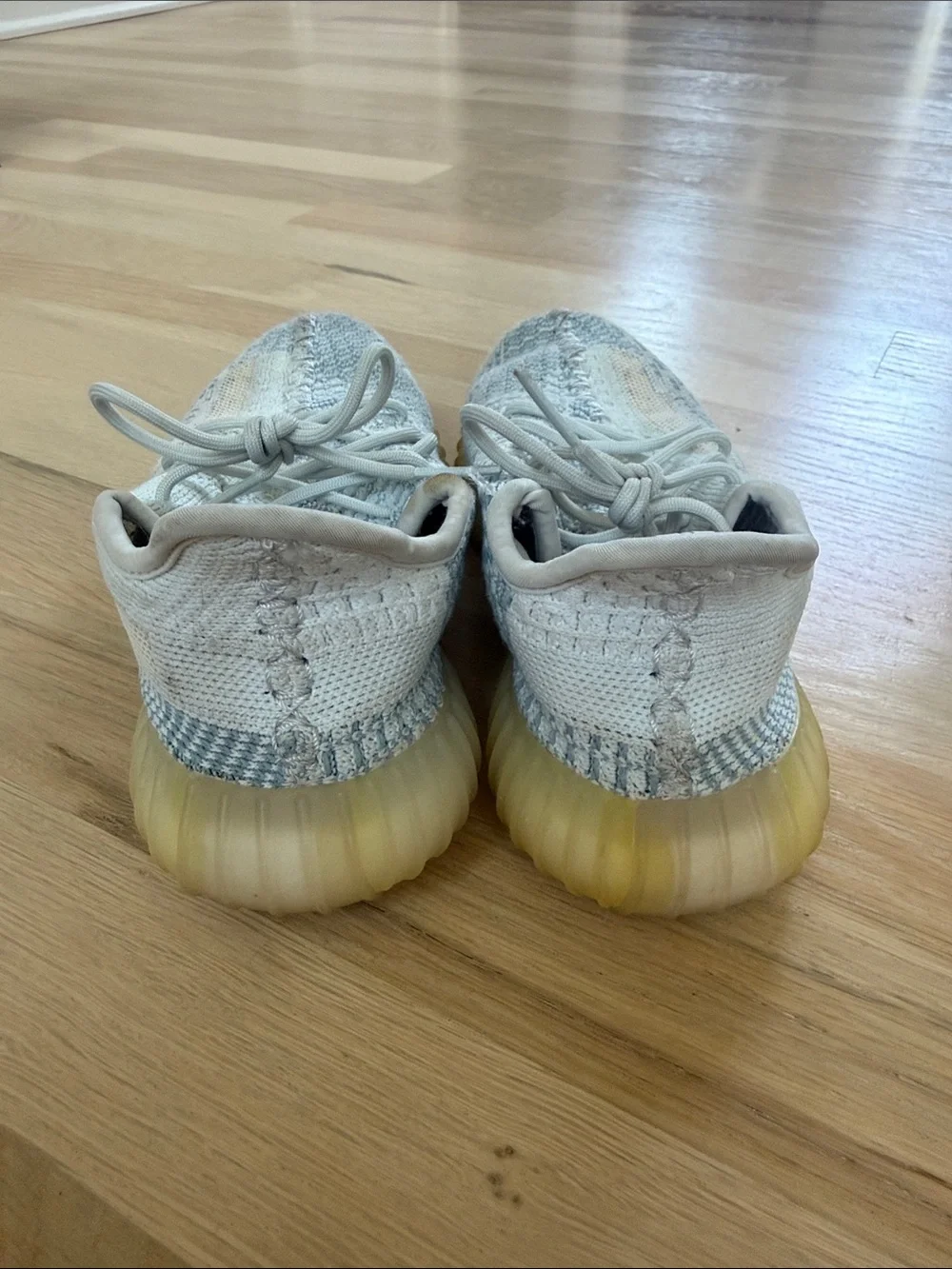 Yeezy Kids Sneakers in Light Gray, Cream & Yellow Sole